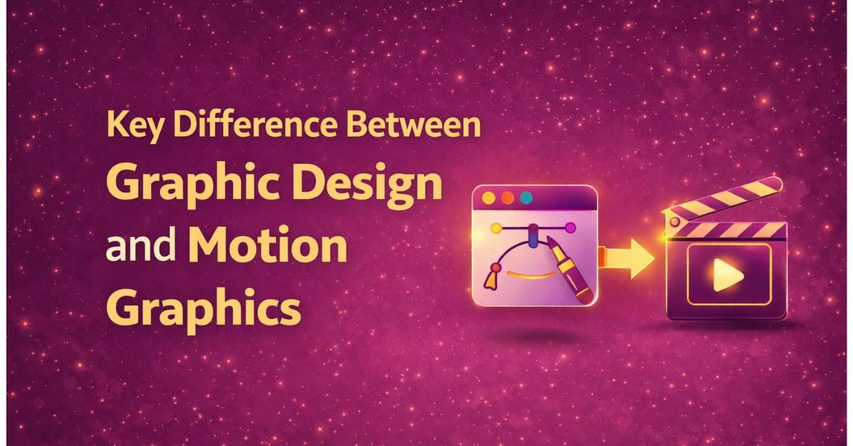 differnece between graphic design and motion graphics